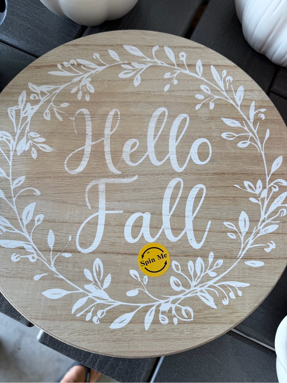 New Hello Fall Wood lazy Susan